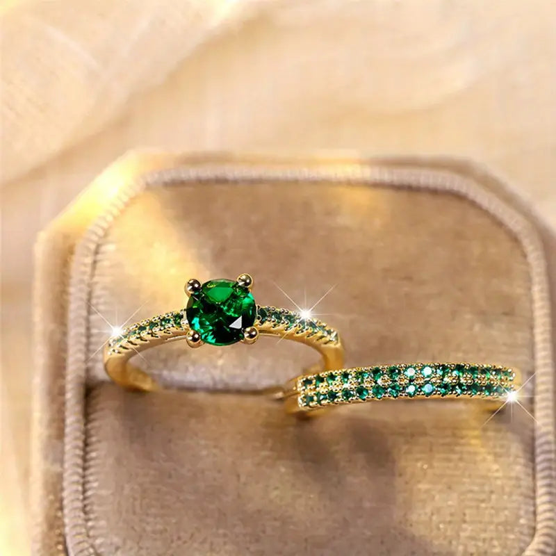 Emerald Glow Signature Duo Ring