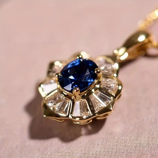 Sapphire Blue Pendant Necklace