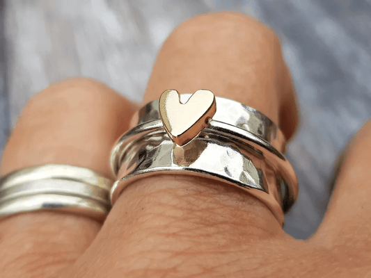 Two-Tone Heart Ring