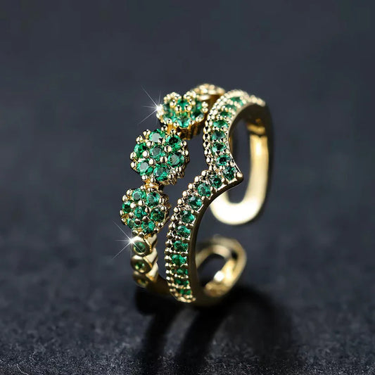 Emerald Glow Bloom Ring