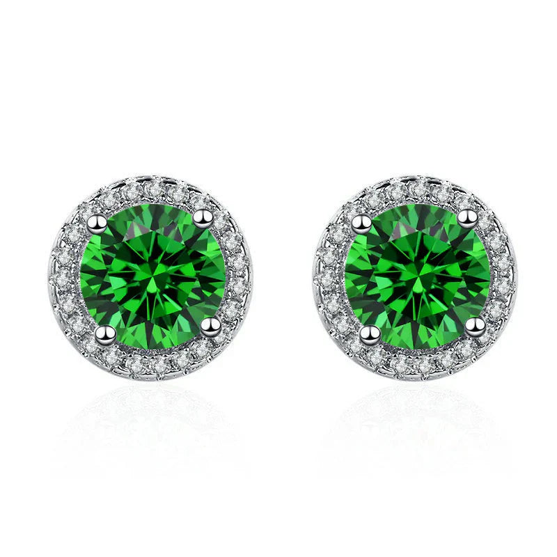 Emerald Glow Halo Studs