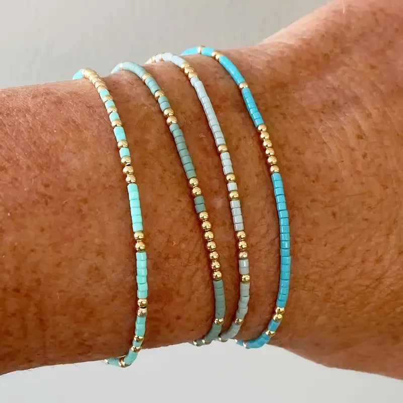 Turquoise Bead Bracelet Set