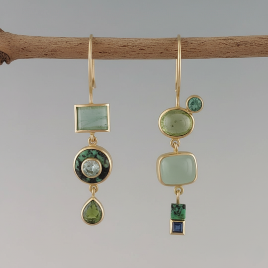 Vintage Green Stone Drops
