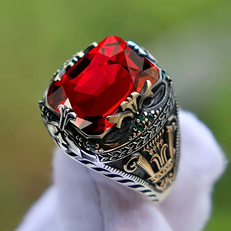 Red Stone Signet Ring