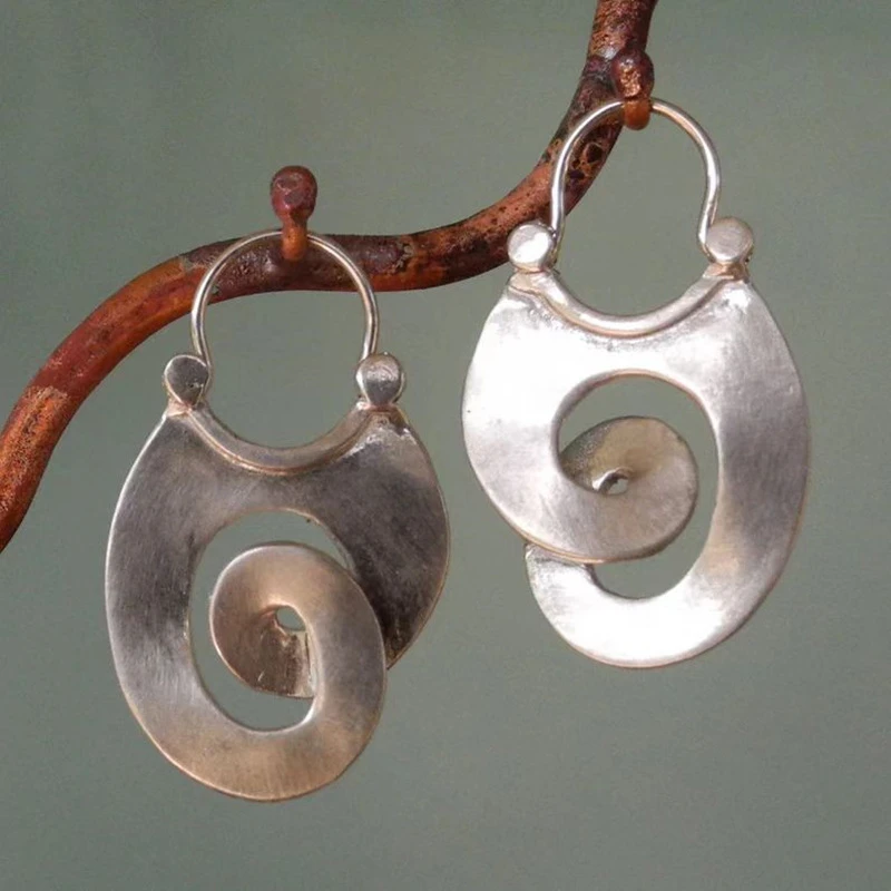 Vintage Freeform Silver Earrings