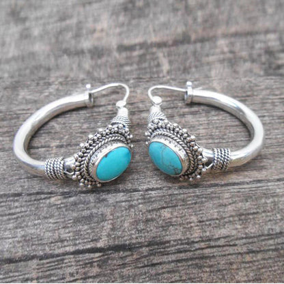 Vintage Turquoise Hoops