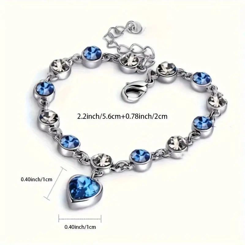 Sapphire Blue Heart Bracelet