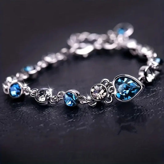 Sapphire Blue Heart Bracelet