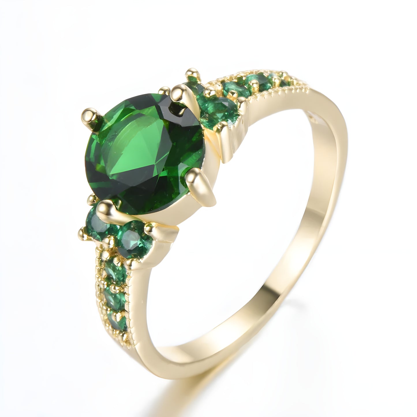 Emerald Glow Celia Solitaire Ring