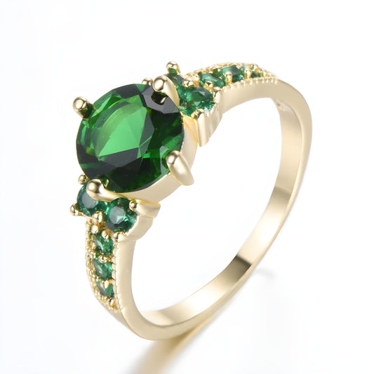 Emerald Glow Celia Solitaire Ring