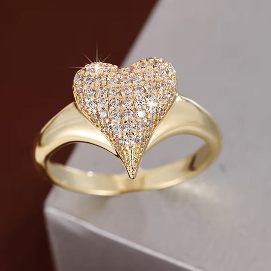 Golden Heart Radiance Ring