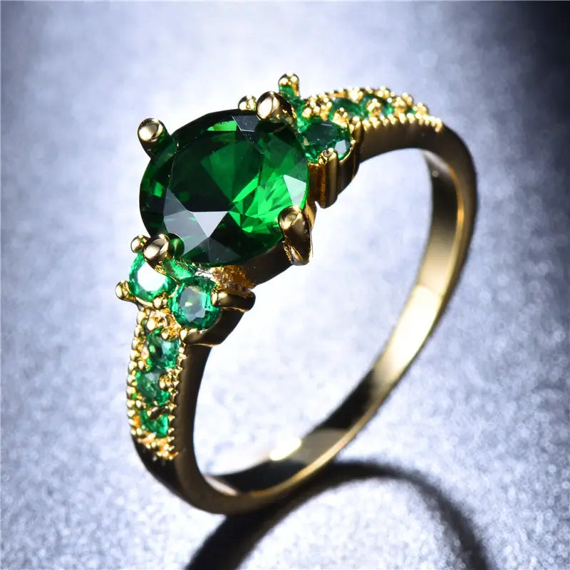 Emerald Glow Celia Solitaire Ring