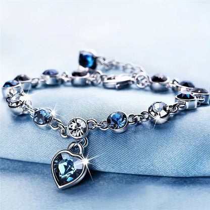 Sapphire Blue Heart Bracelet