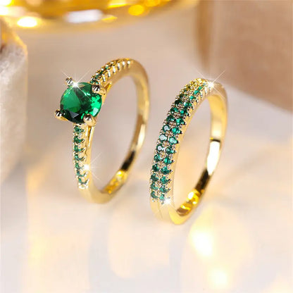 Emerald Glow Signature Duo Ring