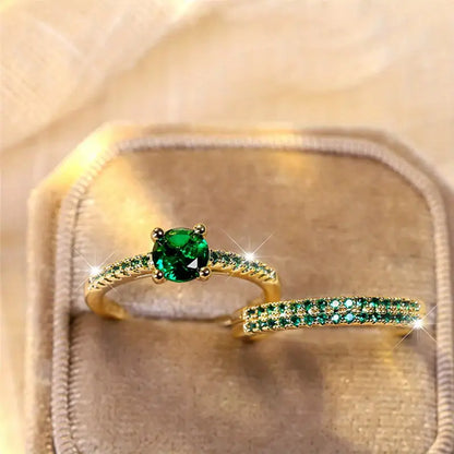 Emerald Glow Signature Duo Ring