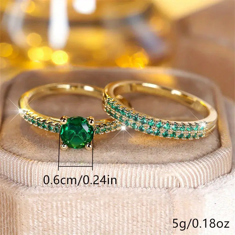 Emerald Glow Signature Duo Ring