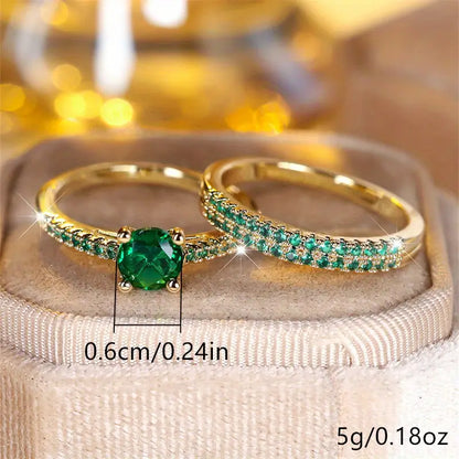 Emerald Glow Signature Duo Ring