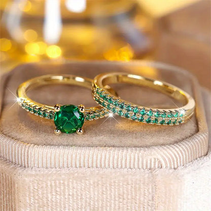 Emerald Glow Signature Duo Ring