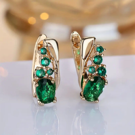 Emerald Glow Elegance Earrings