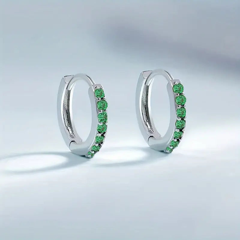 Emerald Glow Mini Hoops