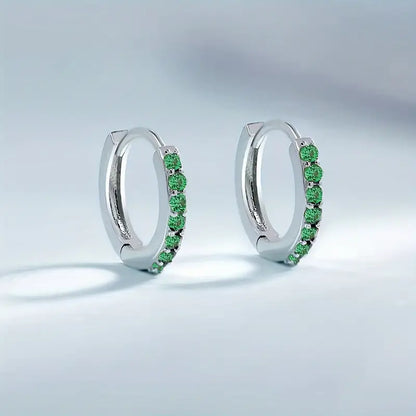 Emerald Glow Mini Hoops