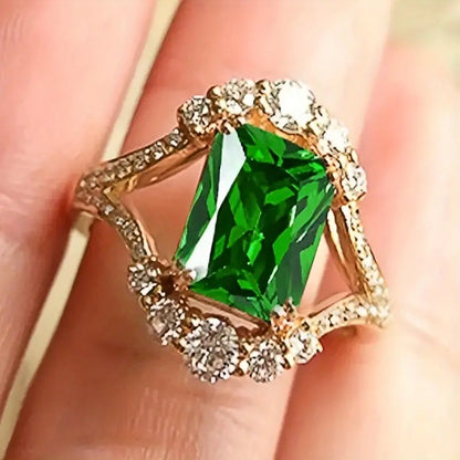 Emerald Glow Statement Ring