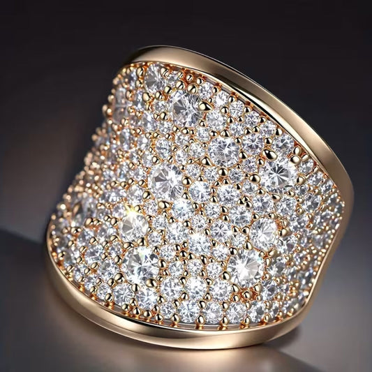 Golden Aura Asymmetry Ring