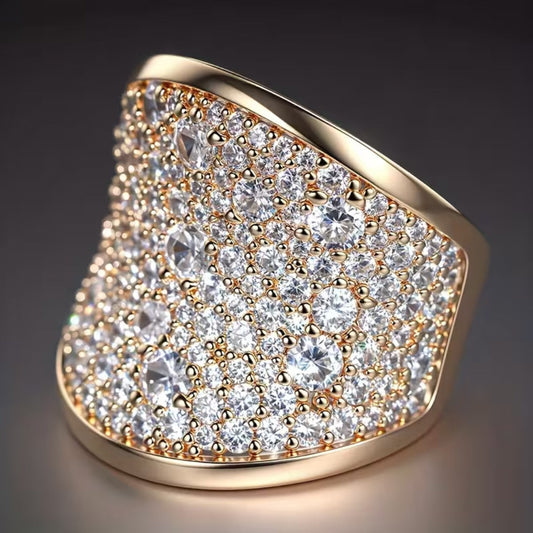 Golden Aura Asymmetry Ring