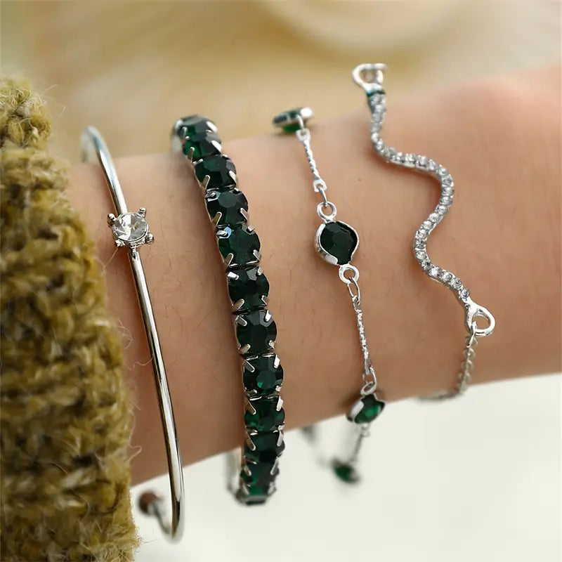 Emerald Glow Bracelet Set