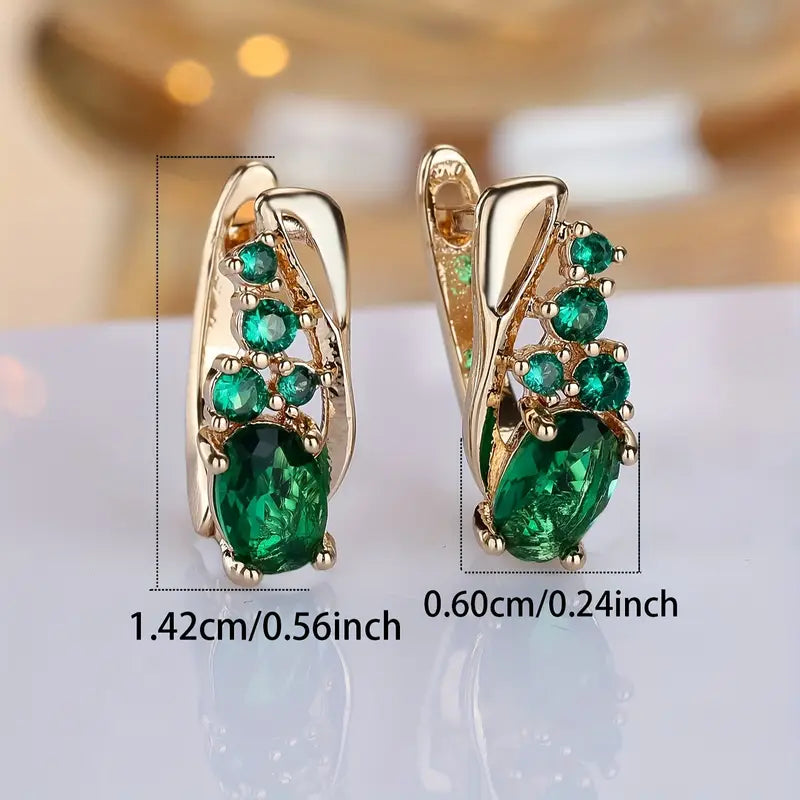 Emerald Glow Elegance Earrings