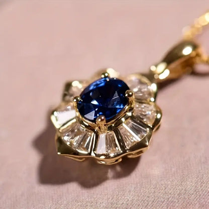 Sapphire Blue Pendant Necklace