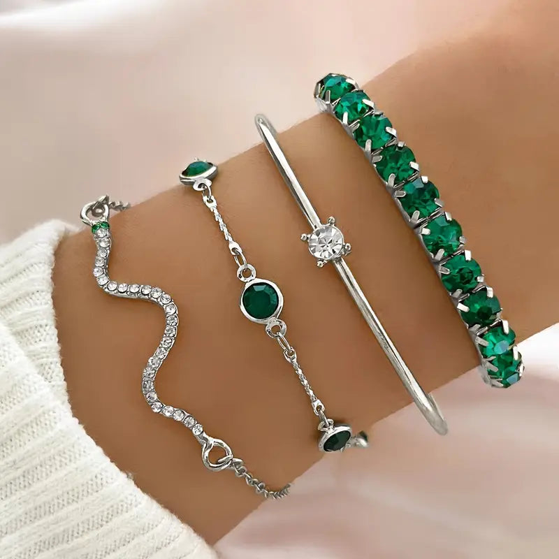 Emerald Glow Bracelet Set