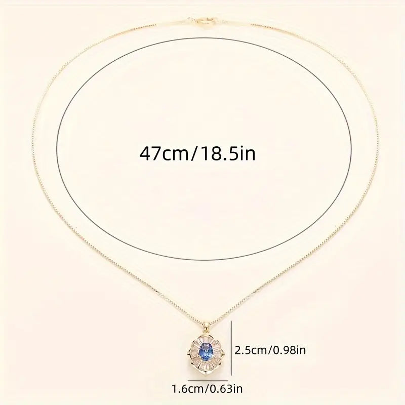 Sapphire Blue Pendant Necklace