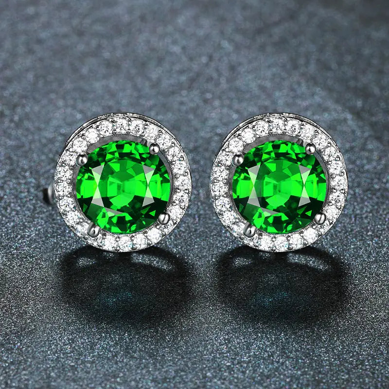 Emerald Glow Halo Studs