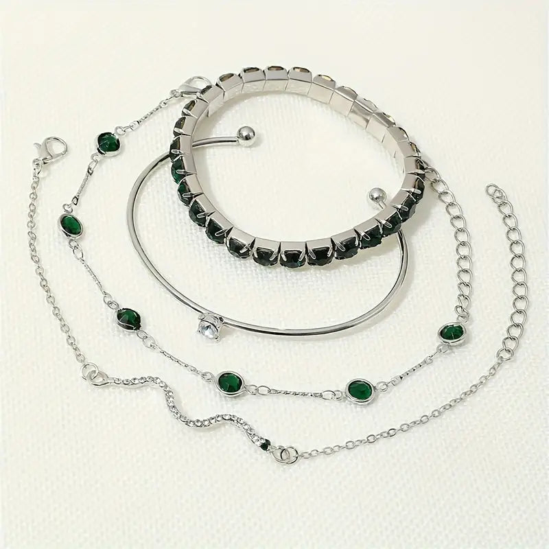 Emerald Glow Bracelet Set