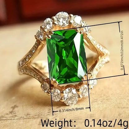 Emerald Glow Statement Ring
