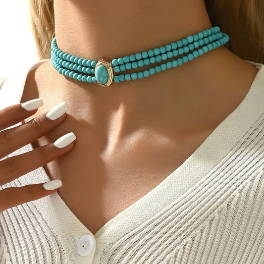 Vintage Turquoise Bead Necklace