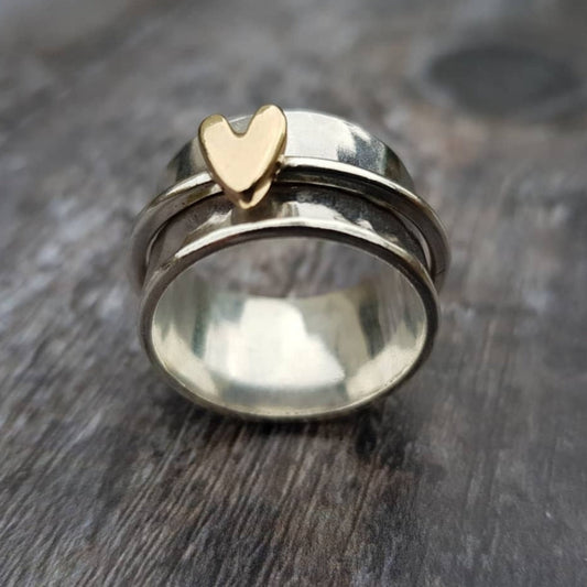 Two-Tone Heart Ring