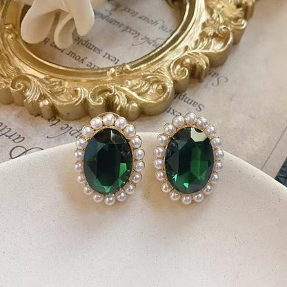Emerald Glow Vintage Pearl Set