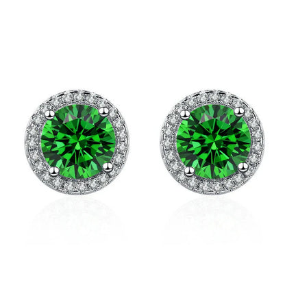 Emerald Glow Halo Studs