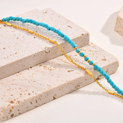 Double Chain Turquoise Bracelet