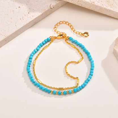 Double Chain Turquoise Bracelet