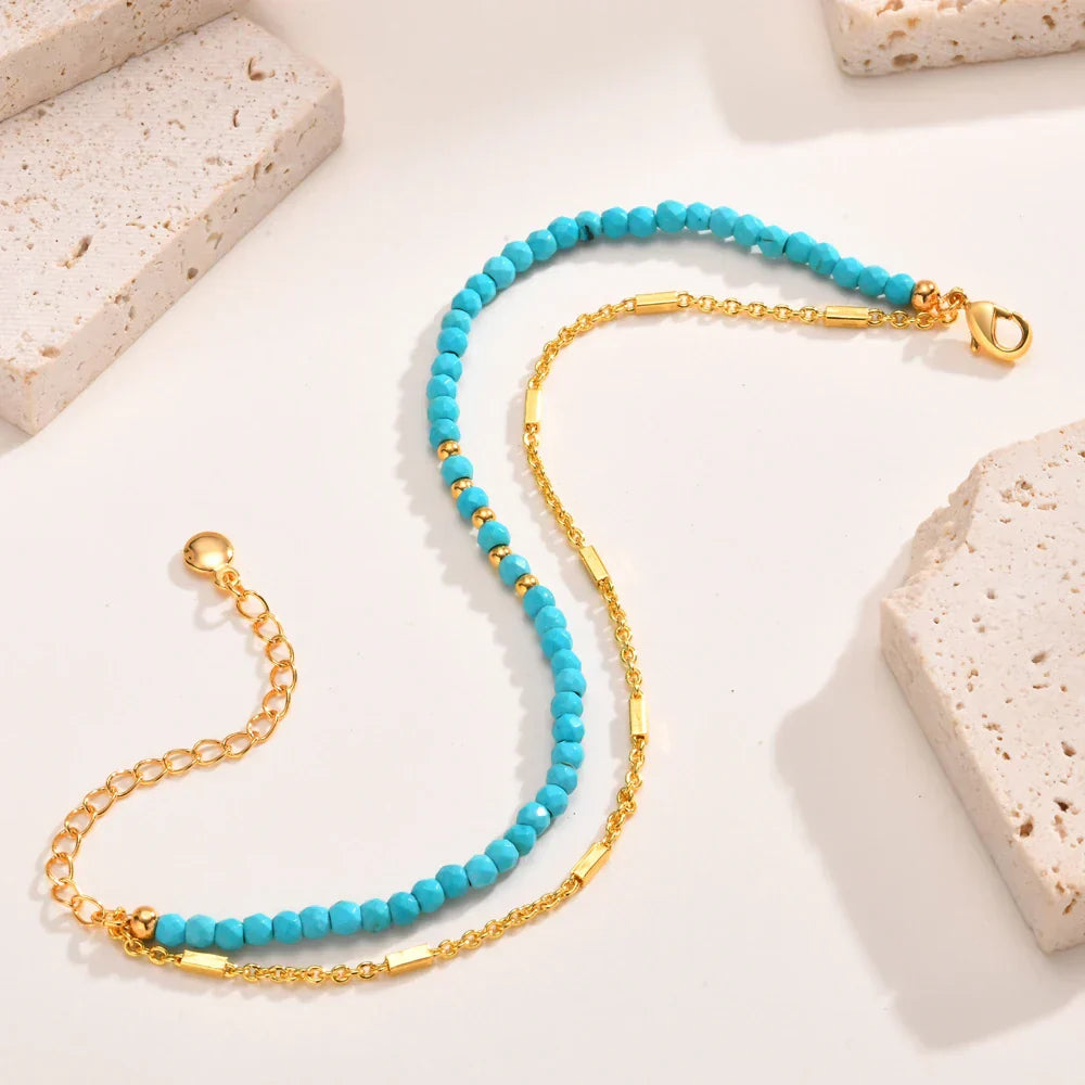 Double Chain Turquoise Bracelet