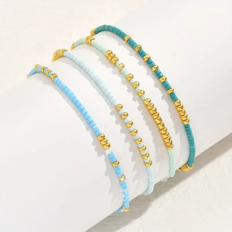 Turquoise Bead Bracelet Set