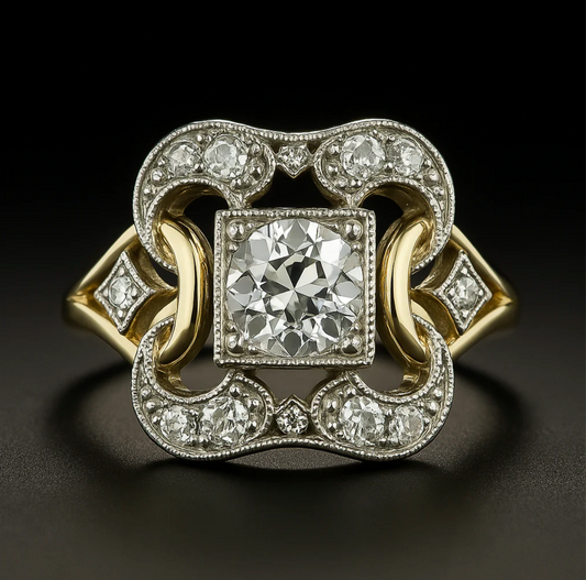 Vintage Gold Zirconia Ring