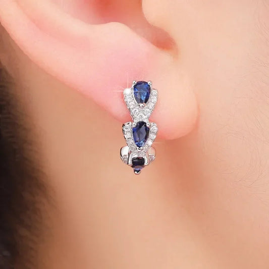Sapphire Blue Crest Earrings