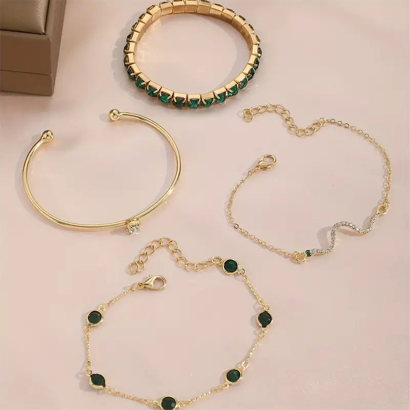 Emerald Glow Bracelet Set