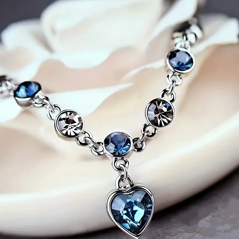 Sapphire Blue Heart Bracelet