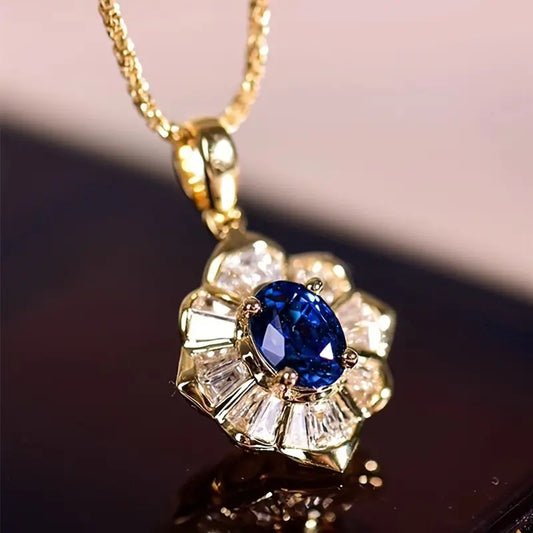 Sapphire Blue Pendant Necklace