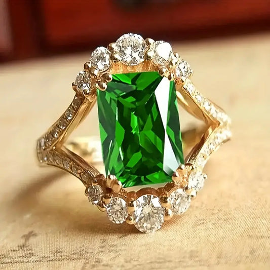 Emerald Glow Statement Ring
